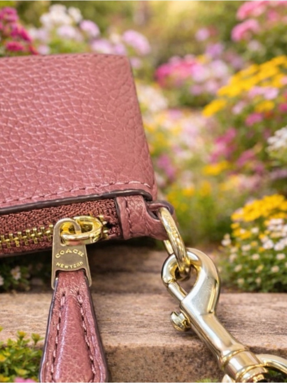 Coach Pink Leather Wristlet Clutch - Picture 3 of 6